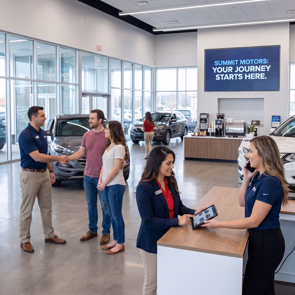 Customer-facing team with clients
